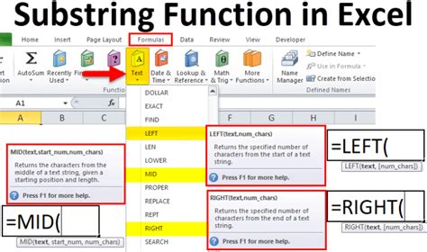 excel substring function